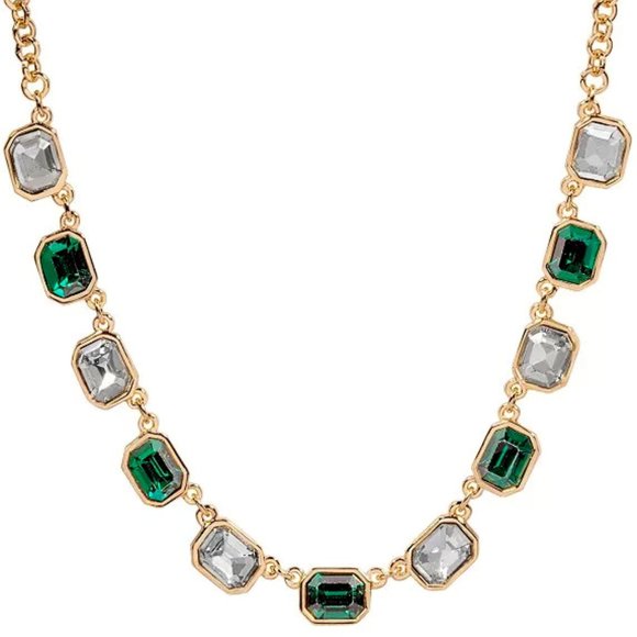 Draper James Jewelry - DRAPER JAMES MODERN GOLD/EMERALD GREEN & CLEAR CRYSTAL NECKLACE**NEW!